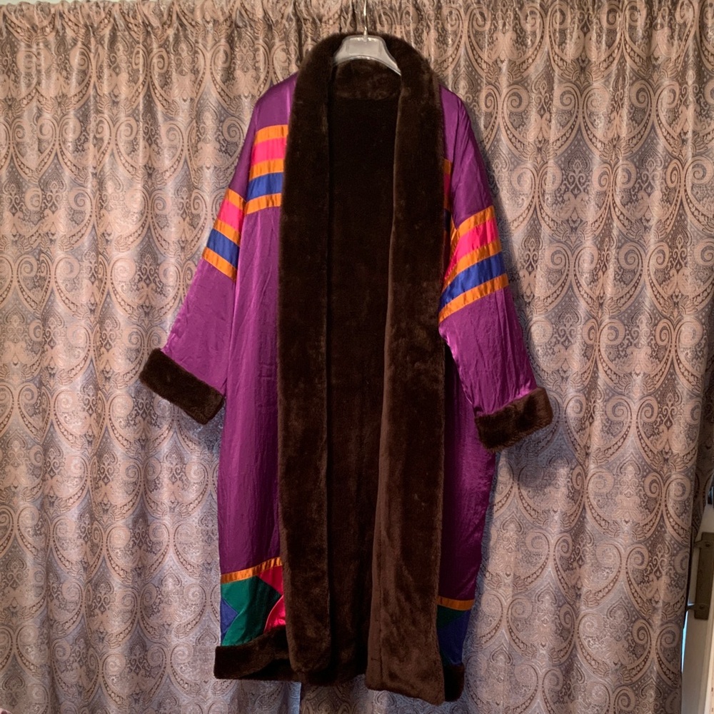 Vintage Oversized Reversible Colorblock Coat